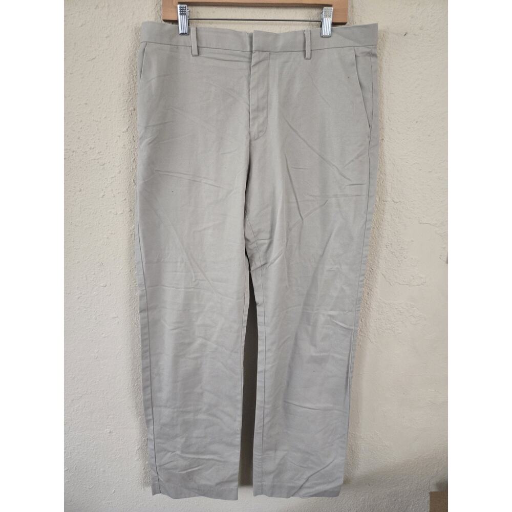 Banana Republic Men's No Iron Tailored Fit Khaki 100% Cotton Pants, Size 35x34